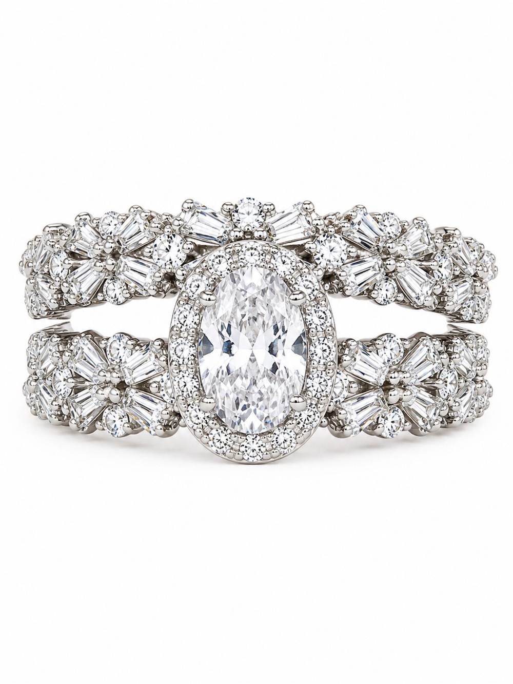 💍 3.0 Carat Moissanite Bridal Ring Set | Size 6 | 925 Sterling Silver | New